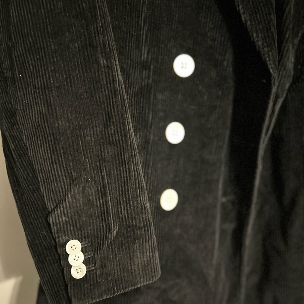 Alexa Chung x Madewell Black Double-Breasted Blazer in Corduroy Oversized Sz. 4 - Picture 3 of 8